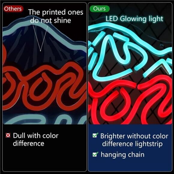 Coors LIGHT Beer Mountain LED Neon Sign Wall Decor Man Cave Restaurant Bar - Picture 2 of 7